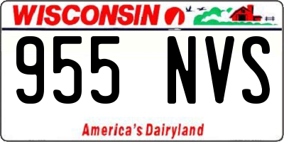 WI license plate 955NVS