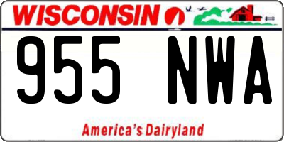 WI license plate 955NWA