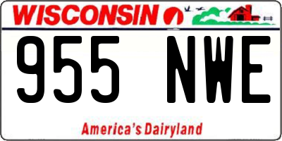 WI license plate 955NWE