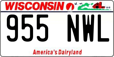 WI license plate 955NWL