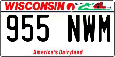 WI license plate 955NWM