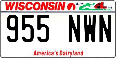 WI license plate 955NWN