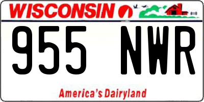 WI license plate 955NWR