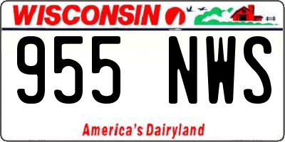 WI license plate 955NWS