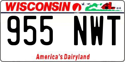 WI license plate 955NWT