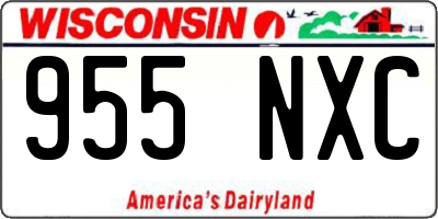 WI license plate 955NXC