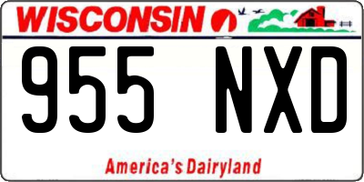 WI license plate 955NXD
