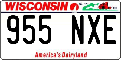 WI license plate 955NXE