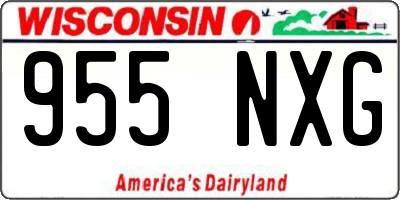WI license plate 955NXG