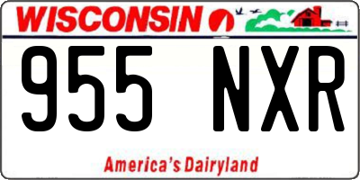 WI license plate 955NXR