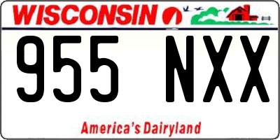 WI license plate 955NXX