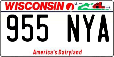 WI license plate 955NYA