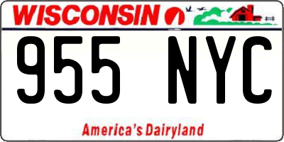WI license plate 955NYC