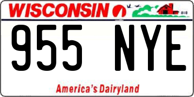 WI license plate 955NYE