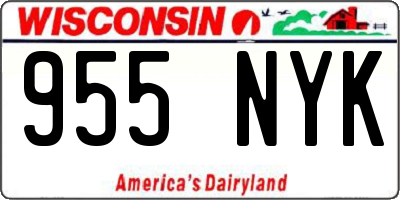 WI license plate 955NYK