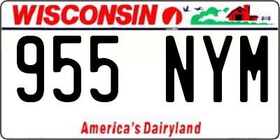 WI license plate 955NYM