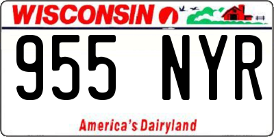 WI license plate 955NYR