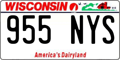 WI license plate 955NYS