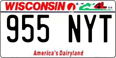 WI license plate 955NYT
