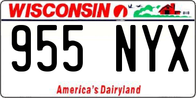 WI license plate 955NYX