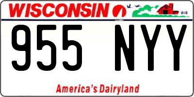 WI license plate 955NYY