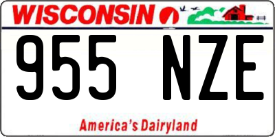WI license plate 955NZE