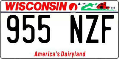 WI license plate 955NZF
