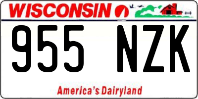 WI license plate 955NZK