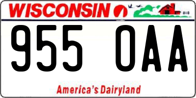WI license plate 955OAA