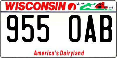 WI license plate 955OAB