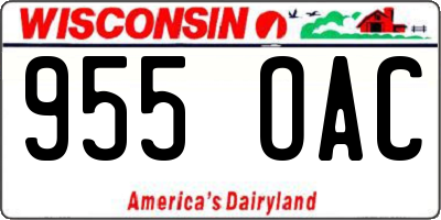 WI license plate 955OAC