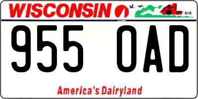 WI license plate 955OAD