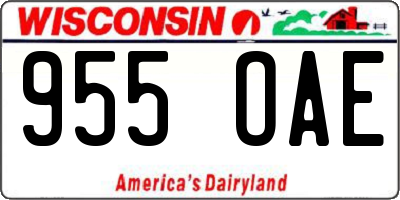 WI license plate 955OAE