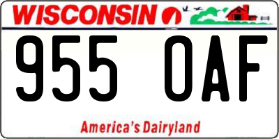 WI license plate 955OAF