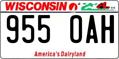 WI license plate 955OAH