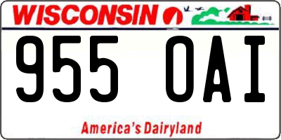WI license plate 955OAI