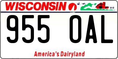 WI license plate 955OAL