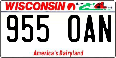 WI license plate 955OAN