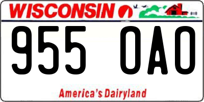 WI license plate 955OAO