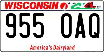 WI license plate 955OAQ
