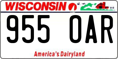 WI license plate 955OAR