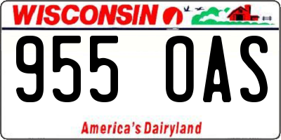 WI license plate 955OAS