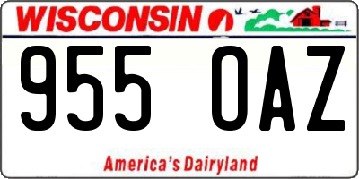 WI license plate 955OAZ