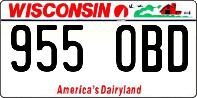 WI license plate 955OBD