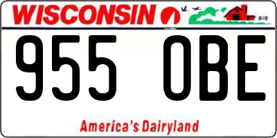WI license plate 955OBE