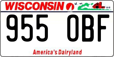 WI license plate 955OBF