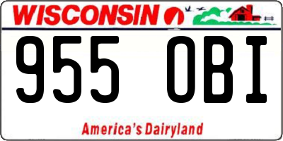 WI license plate 955OBI