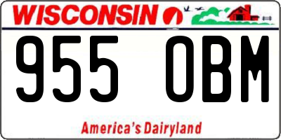 WI license plate 955OBM