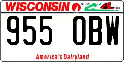 WI license plate 955OBW