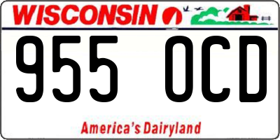 WI license plate 955OCD